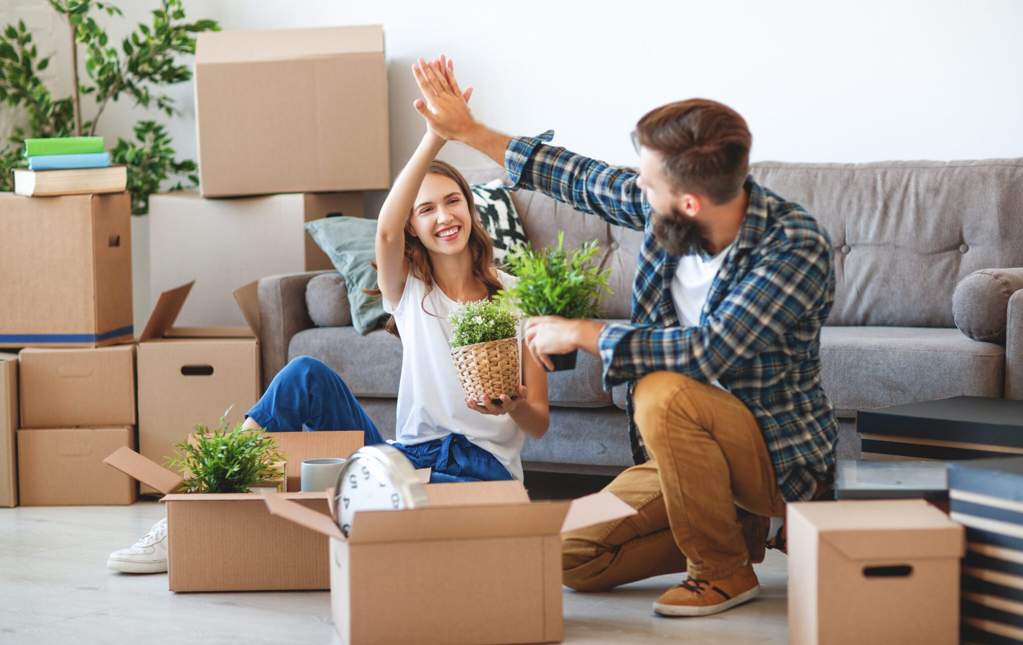 Couple Happy in their New Home