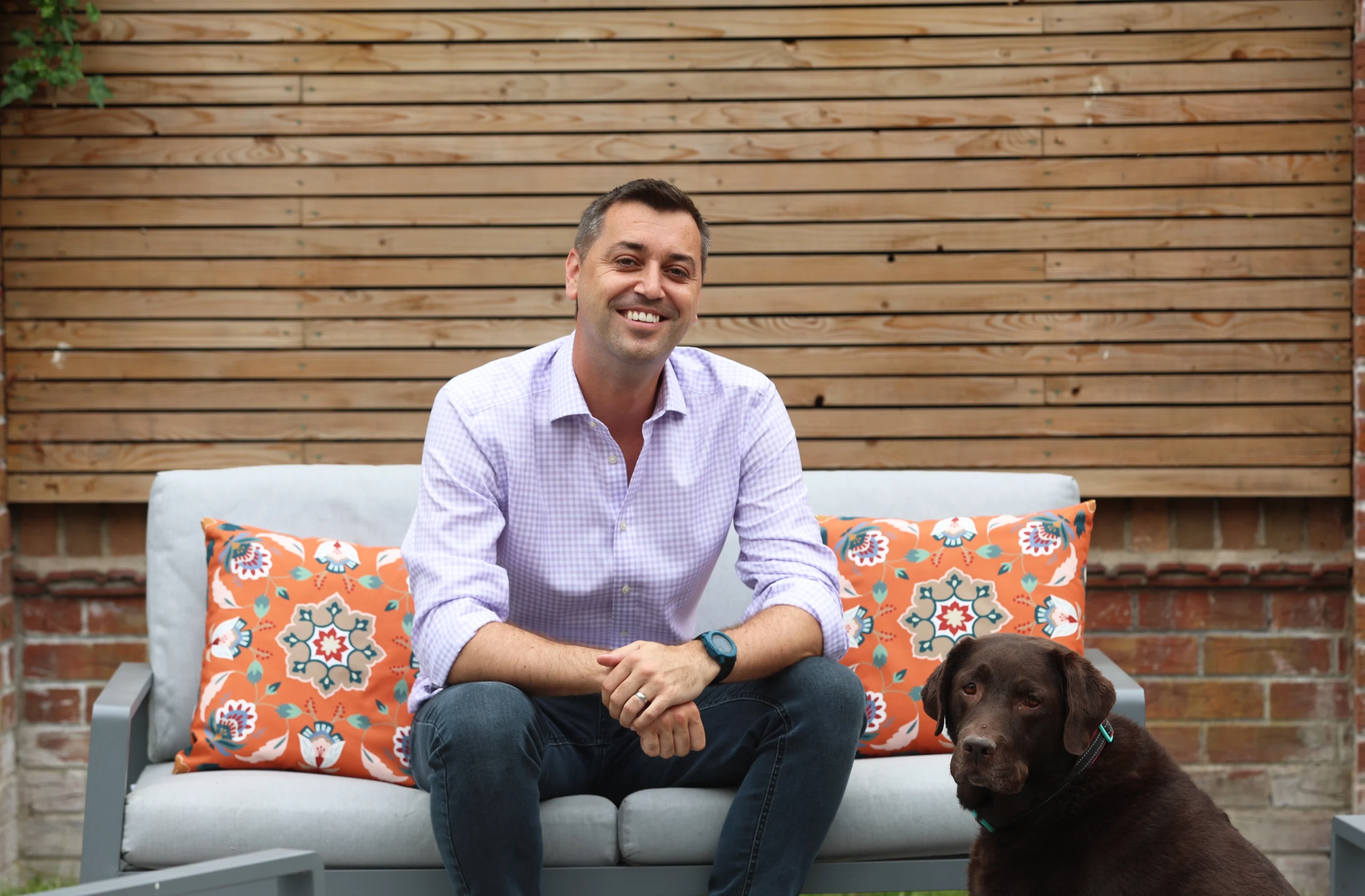 mark and his big brown dog