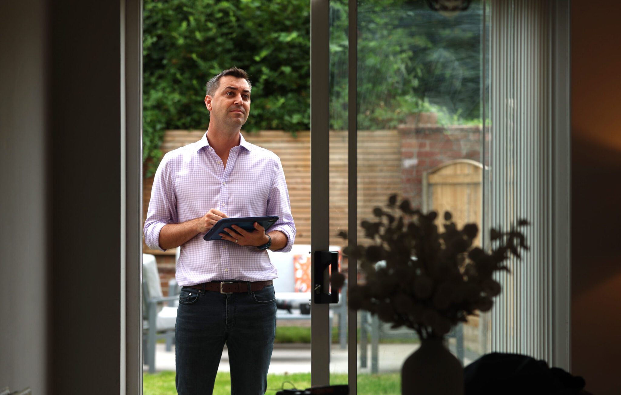 Mark Surveys the Sliding Door